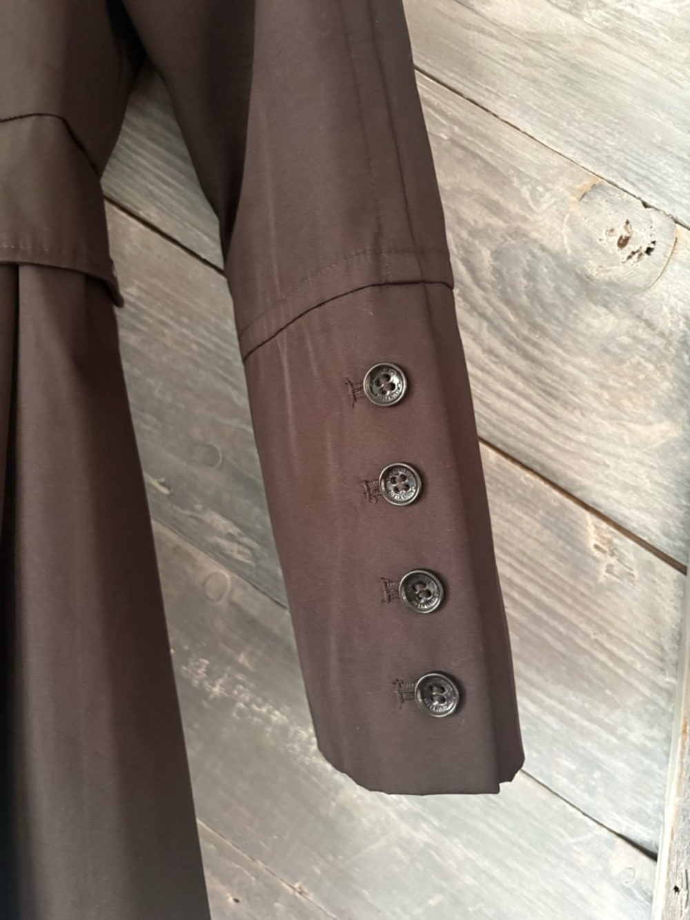 Calvin Klein Double-Breasted Skirted Raincoat - Picture 6 of 9